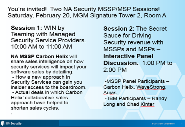 Participated in Security MSSP Panel Sessions